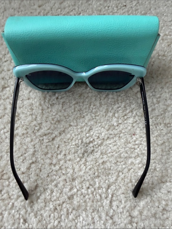 Tiffany & Co. Black Cat-Eye Sunglasses with Blue Gradient Lenses main image 5